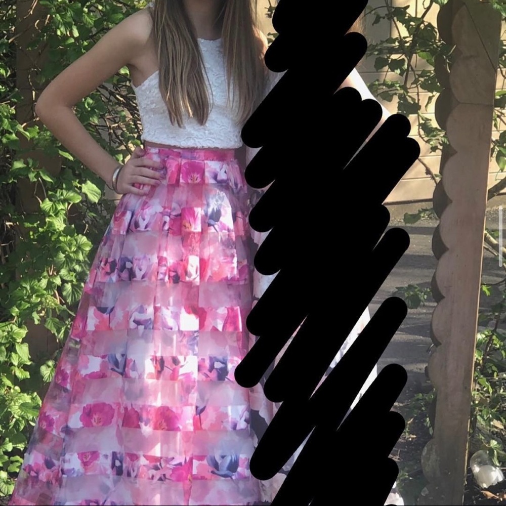 Two piece floral long dress
